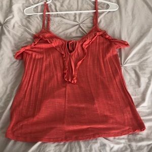 Cute top! Such a pretty coral color!